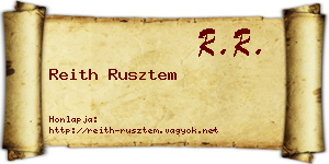 Reith Rusztem névjegykártya